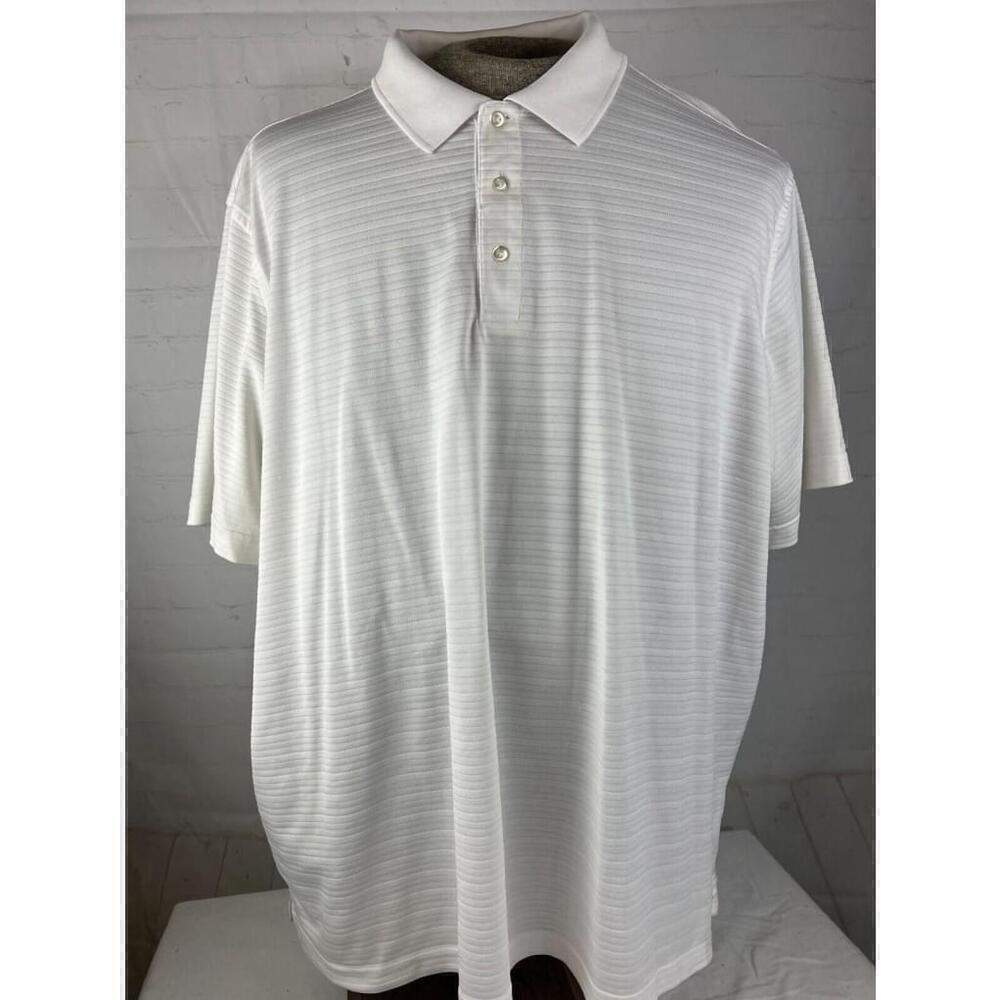 Croft & Barrow Mens XXL Performance Golf Polo Shirt White Short Sleeve EUC